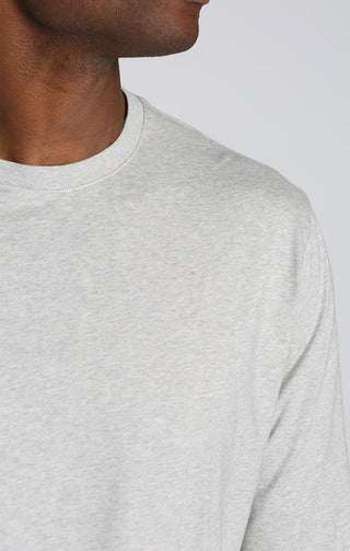 Grey Long Sleeve Cotton Modal Crewneck - JACHS NY