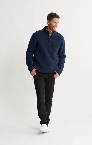 Sherpa Lined Polar Fleece Quarter Zip Pullover - JACHS NY