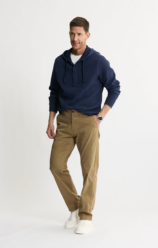 Doubleface Mesh Hooded Henley Pullover - JACHS NY