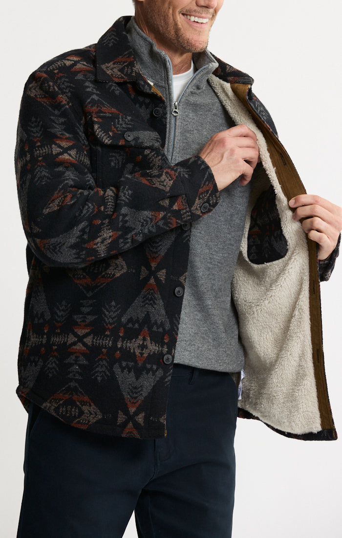 Sherpa Lined Wool Blend Shirt Jacket | Men's Shirt Jackets | JACHS NY