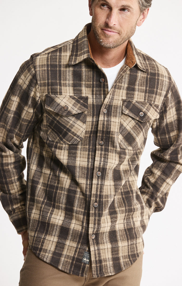 Knit Flannel Button-Up Shirt | Men's Flannel Shirt | JACHS NY
