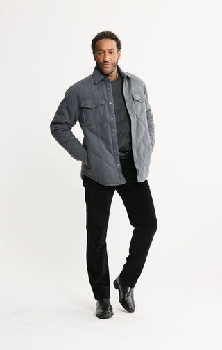 Quilted Brushed Knit Shirt Jacket - JACHS NY