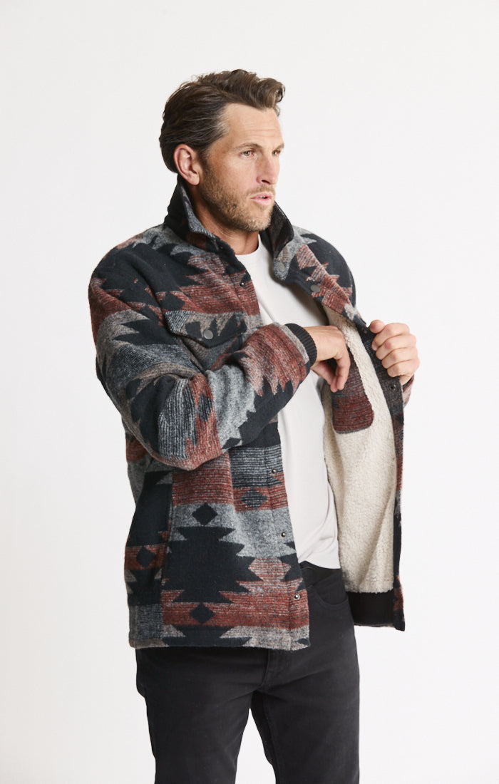 Sherpa Lined Wool Blend Jacket | Men's Shirt Jacket | JACHS NY