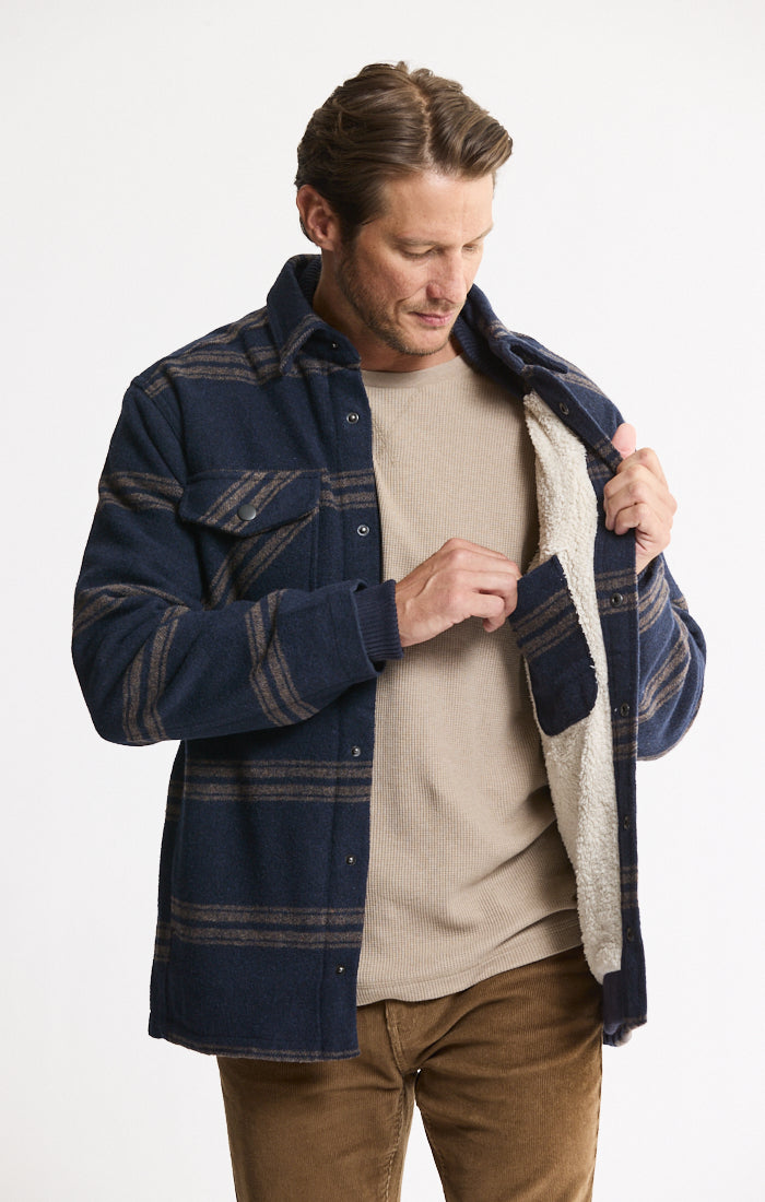 Sherpa Lined Wool Blend Jacket | Men's Shirt Jacket | JACHS NY