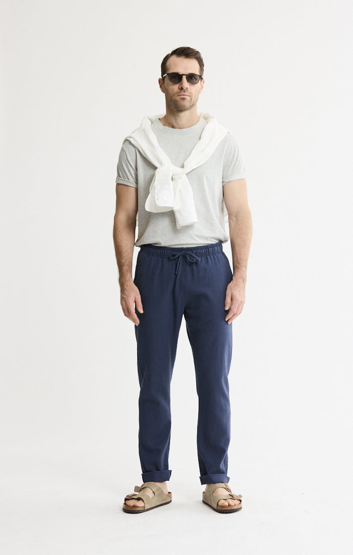 Linen Blend Drawstring Pants | Men's Pants | JACHS NY