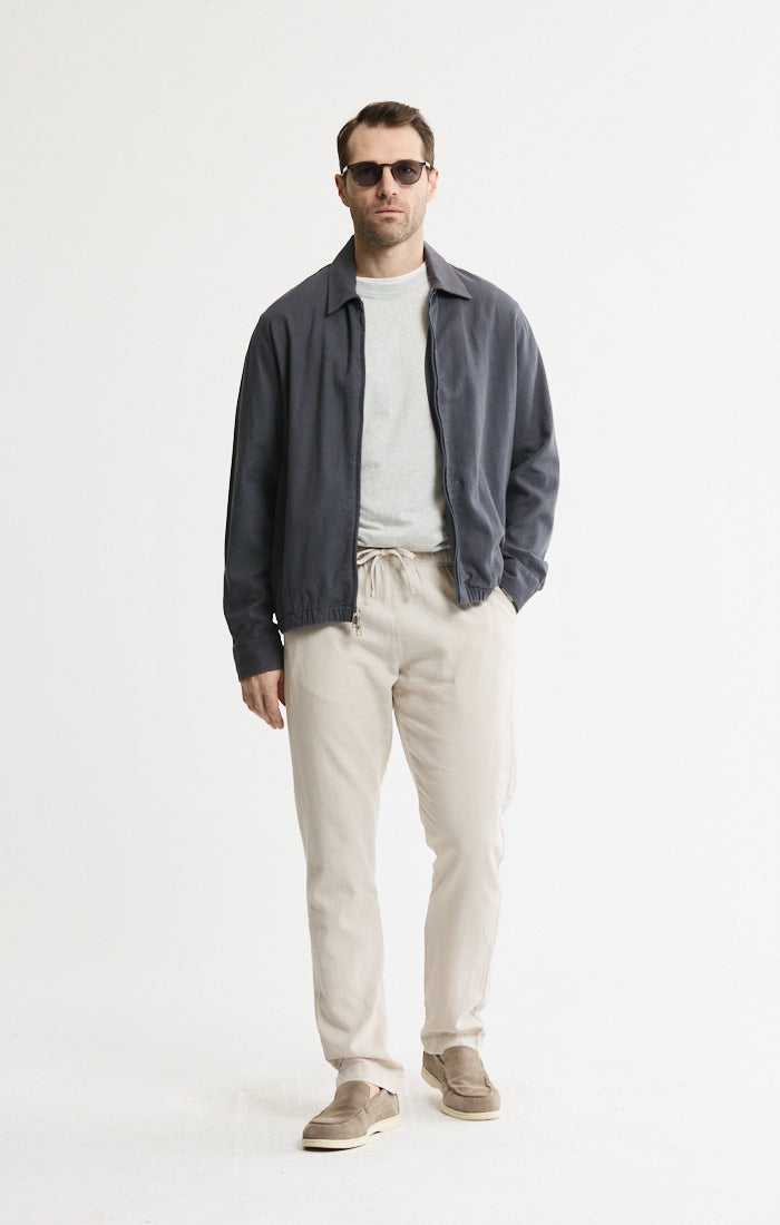 Linen Blend Zip Jacket | Men's Outwear | JACHS NY