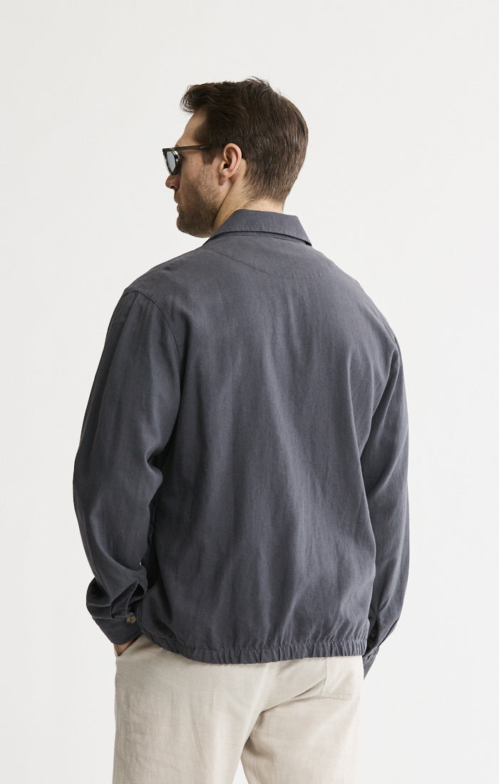Linen Blend Zip Jacket | Men's Outwear | JACHS NY