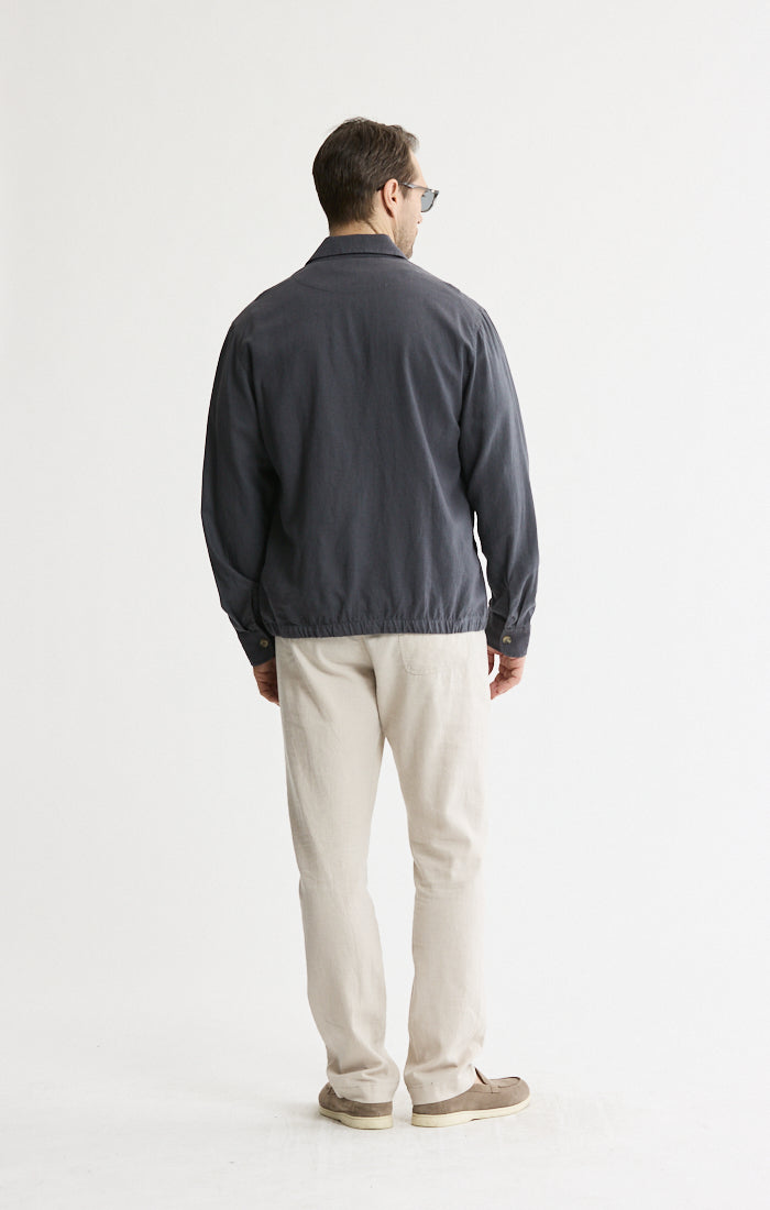 Linen Blend Zip Jacket | Men's Outwear | JACHS NY