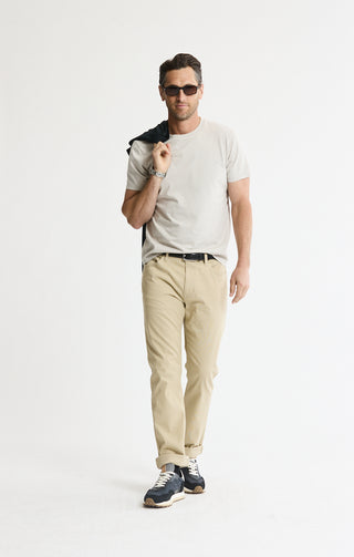 Cotton Silk Blend Stretch 5-Pocket Pants - JACHS NY
