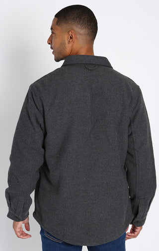 Grey Sherpa Lined Wool Blend Jacket - JACHS NY