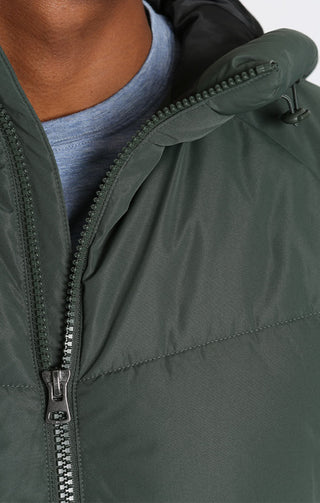 Forest Green Quilted Hooded Puffer Jacket - JACHS NY