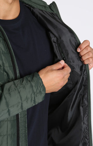 Forest Green Light Quilted Hooded Puffer Jacket - JACHS NY
