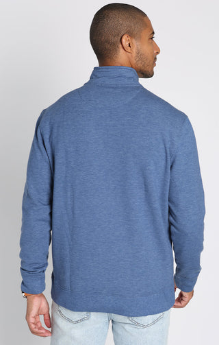 Blue Quarter Zip Soft Touch Fleece Pullover - JACHS NY