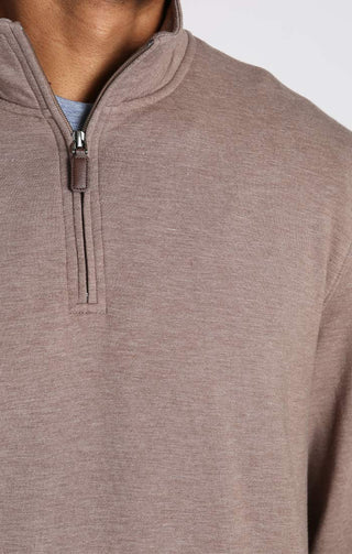 Oatmeal Quarter Zip Soft Touch Fleece Pullover - JACHS NY