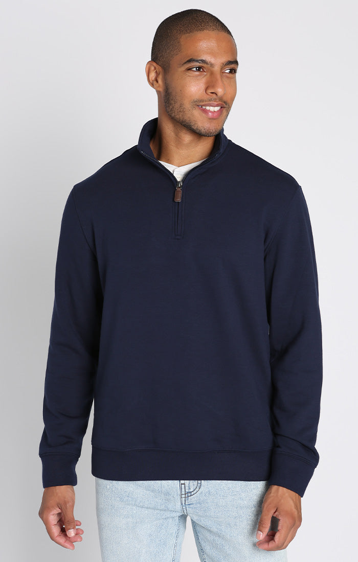 Navy Quarter Zip Soft Touch Fleece Pullover – JACHS NY