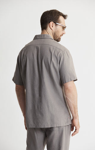 Linen Suffolk Short Sleeve Camp Shirt - JACHS NY