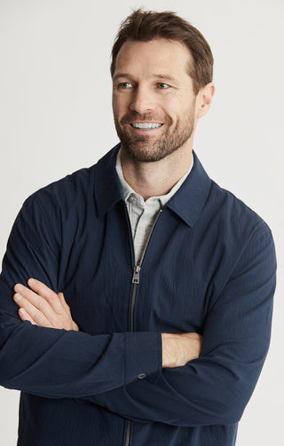 Charles Seersucker Full Zip Jacket - JACHS NY