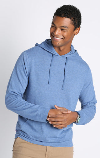 Blue Bedford Cotton Modal Pullover Hoodie - JACHS NY