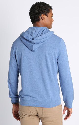 Blue Bedford Cotton Modal Pullover Hoodie - JACHS NY
