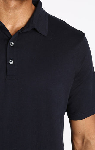 Navy Pima Cotton Polo Shirt - JACHS NY
