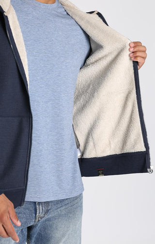 Sherpa Lined Waffle Hoodie - JACHS NY