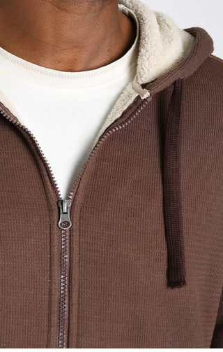 Sherpa Lined Waffle Hoodie - JACHS NY