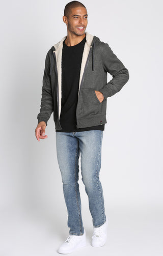 Sherpa Lined Waffle Hoodie - JACHS NY