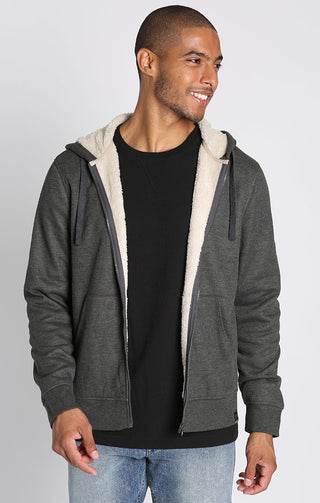 Sherpa Lined Waffle Hoodie - JACHS NY