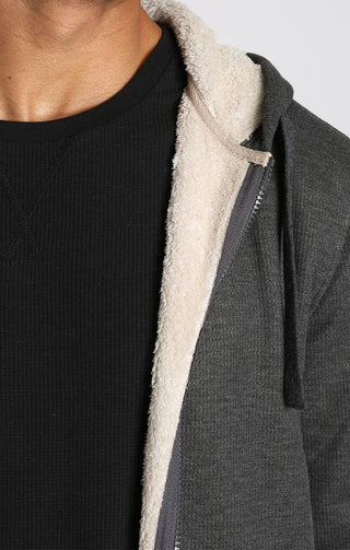 Sherpa Lined Waffle Hoodie - JACHS NY