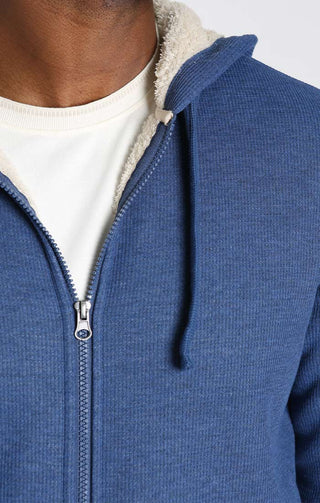 Sherpa Lined Waffle Hoodie - JACHS NY