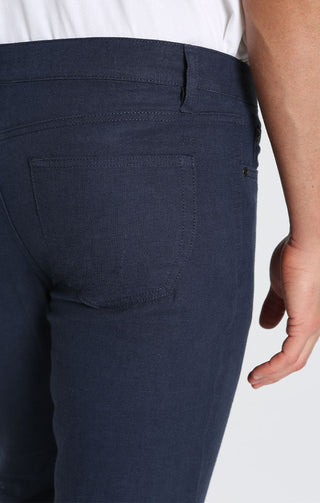 Indigo Straight Fit 5 Pocket Linen Pant - JACHS NY