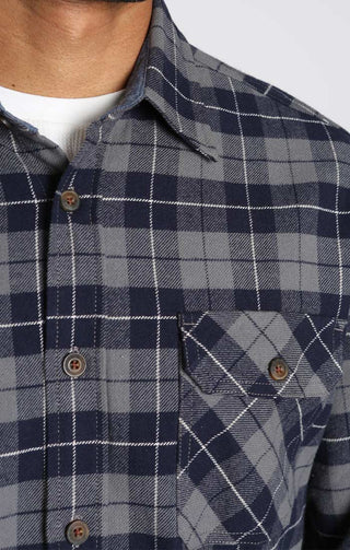 Navy Plaid Brawny Flannel and Thermal 2-Pack - JACHS NY