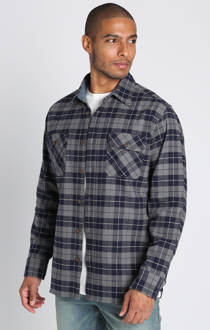 Navy Plaid Brawny Flannel and Thermal 2-Pack – JACHS NY