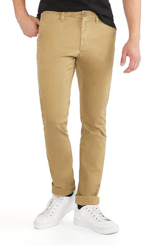 Tan Bowie Straight Fit Stretch Sateen Chino Pant - JACHS NY