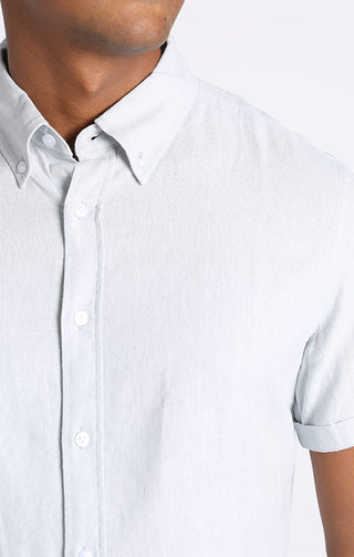 Light Grey Noho Linen Viscose Short Sleeve Shirt - JACHS NY