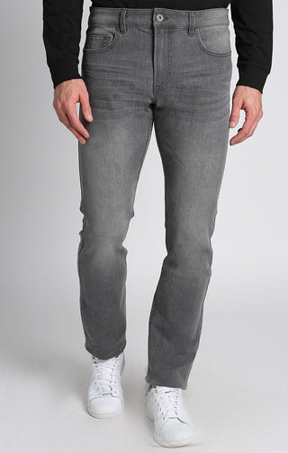 Vintage Grey Straight Fit Stretch Denim - JACHS NY