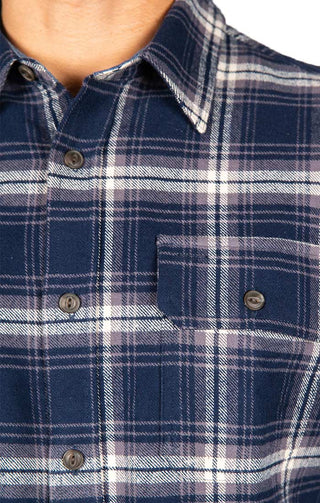 Indigo Plaid Brawny Flannel Shirt - JACHS NY
