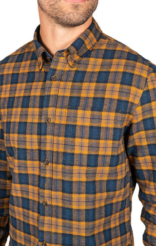 Copper Plaid Flannel Shirt - JACHS NY