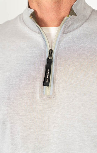 Light Grey Cotton Modal Quarter Zip Pullover - JACHS NY