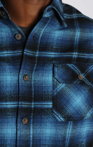 Blue Plaid Brawny Flannel Shirt - JACHS NY
