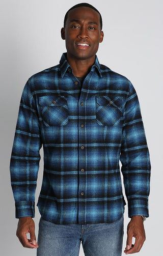 Blue Plaid Brawny Flannel Shirt - JACHS NY