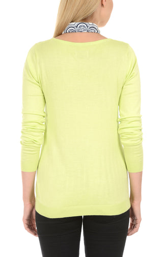 Soft V-Neck Sweater - Lime - JACHS NY