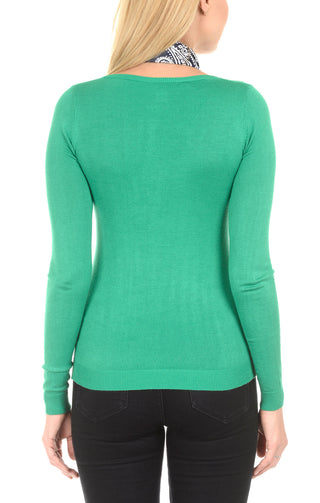 Soft V-Neck Sweater - Mint - JACHS NY