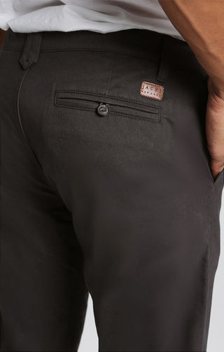 Charcoal Stretch Straight Fit Bowie Chino - JACHS NY