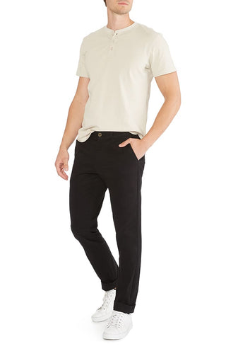 Black Straight Fit Stretch Bowie Chino - JACHS NY