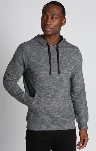 Charcoal Novelty Knit Pullover Hoodie - JACHS NY