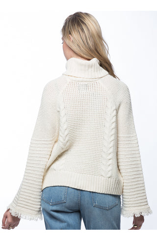 Bell Sleeve Turtleneck Sweater- Cream - JACHS NY