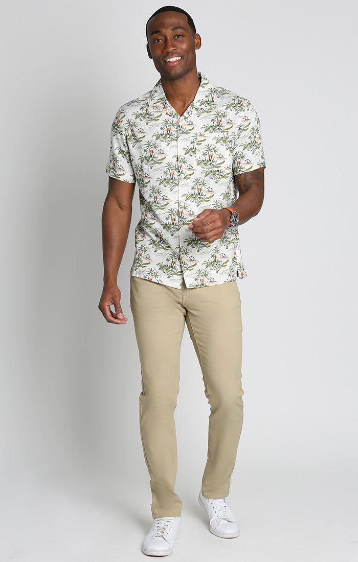 Tropical Print Rayon Short Sleeve Camp Shirt – JACHS NY