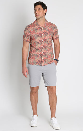 Pink Tropical Print Rayon Short Sleeve Camp Shirt - JACHS NY