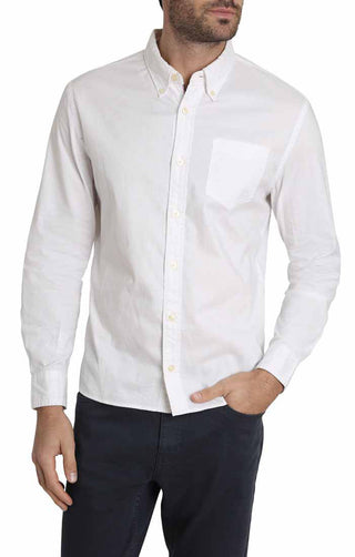 White Stretch Oxford Shirt - JACHS NY